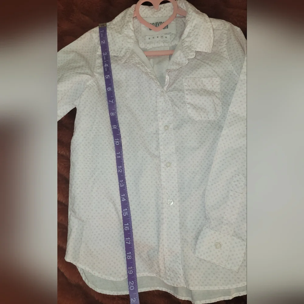 Grayson The Hero Button White Shirt With Pink Heart